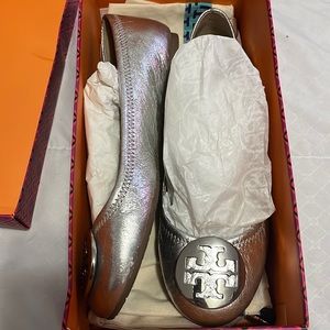 Tory Burch metallic flats